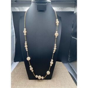 J CREW OPAQUE CLEAR LUCITE BALL LONG CHAIN NECKLACE VINTAGE Everyday Wear